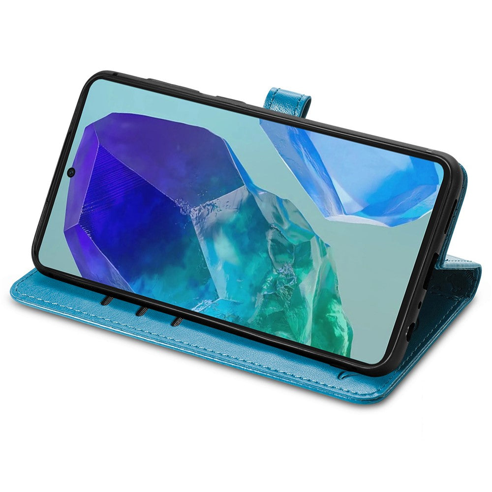 Til Samsung Galaxy A16 5G / A16 4G Læderpung Etui Flip Telefoncover med sødt katte- og hundemønster