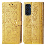 Til Samsung Galaxy A16 5G / A16 4G Læderpung Etui Flip Telefoncover med sødt katte- og hundemønster