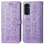 Til Samsung Galaxy A16 5G / A16 4G Læderpung Etui Flip Telefoncover med sødt katte- og hundemønster