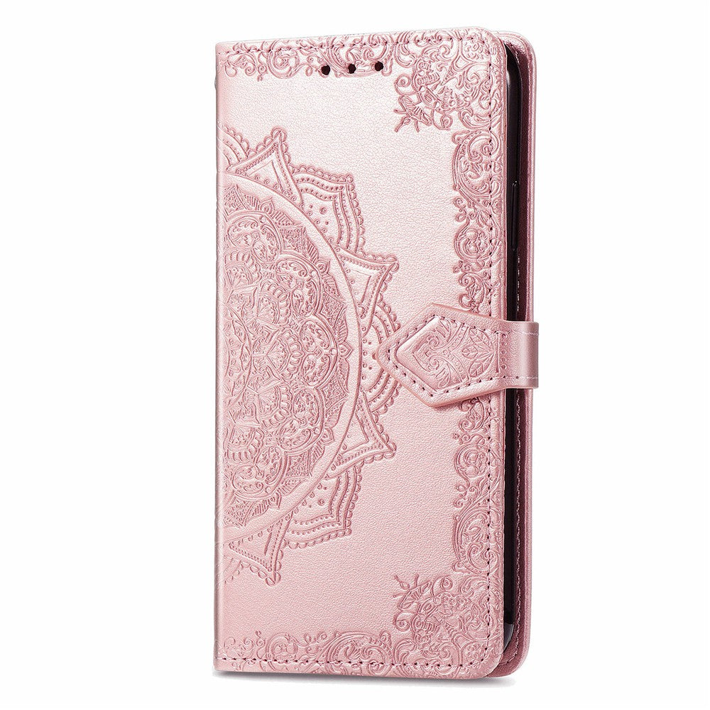 Samsung Galaxy A16 5G / A16 4G-skal, läderplånbok med mandala-präglad design