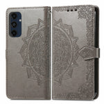 Samsung Galaxy A16 5G / A16 4G-skal, läderplånbok med mandala-präglad design