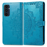 Samsung Galaxy A16 5G / A16 4G-skal, läderplånbok med mandala-präglad design