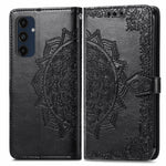 Samsung Galaxy A16 5G / A16 4G-skal, läderplånbok med mandala-präglad design