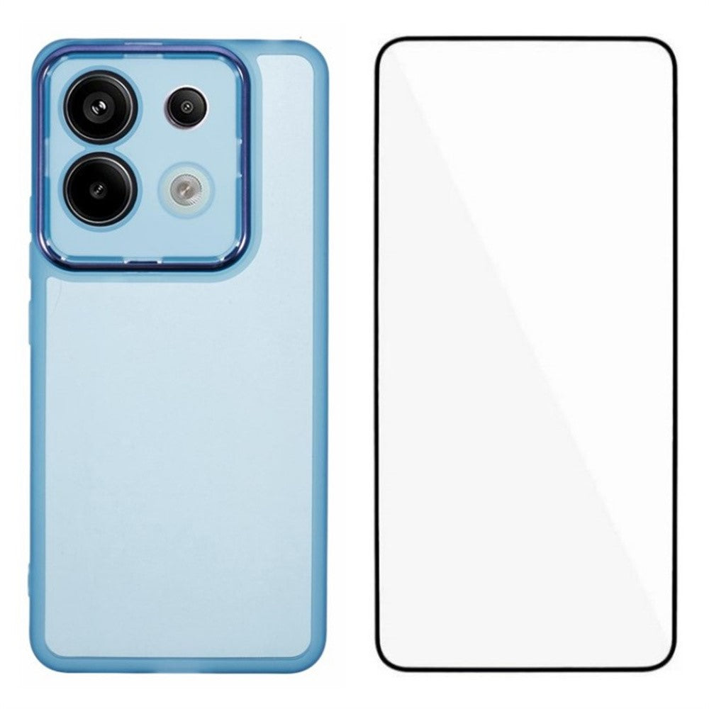 WANLONFENG DKSM-serien för Xiaomi Poco X6 5G / Redmi Note 13 Pro 5G TPU-skal med elektropläterad ram och härdat glas