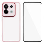 WANLONFENG DKSM-serien för Xiaomi Poco X6 5G / Redmi Note 13 Pro 5G TPU-skal med elektropläterad ram och härdat glas