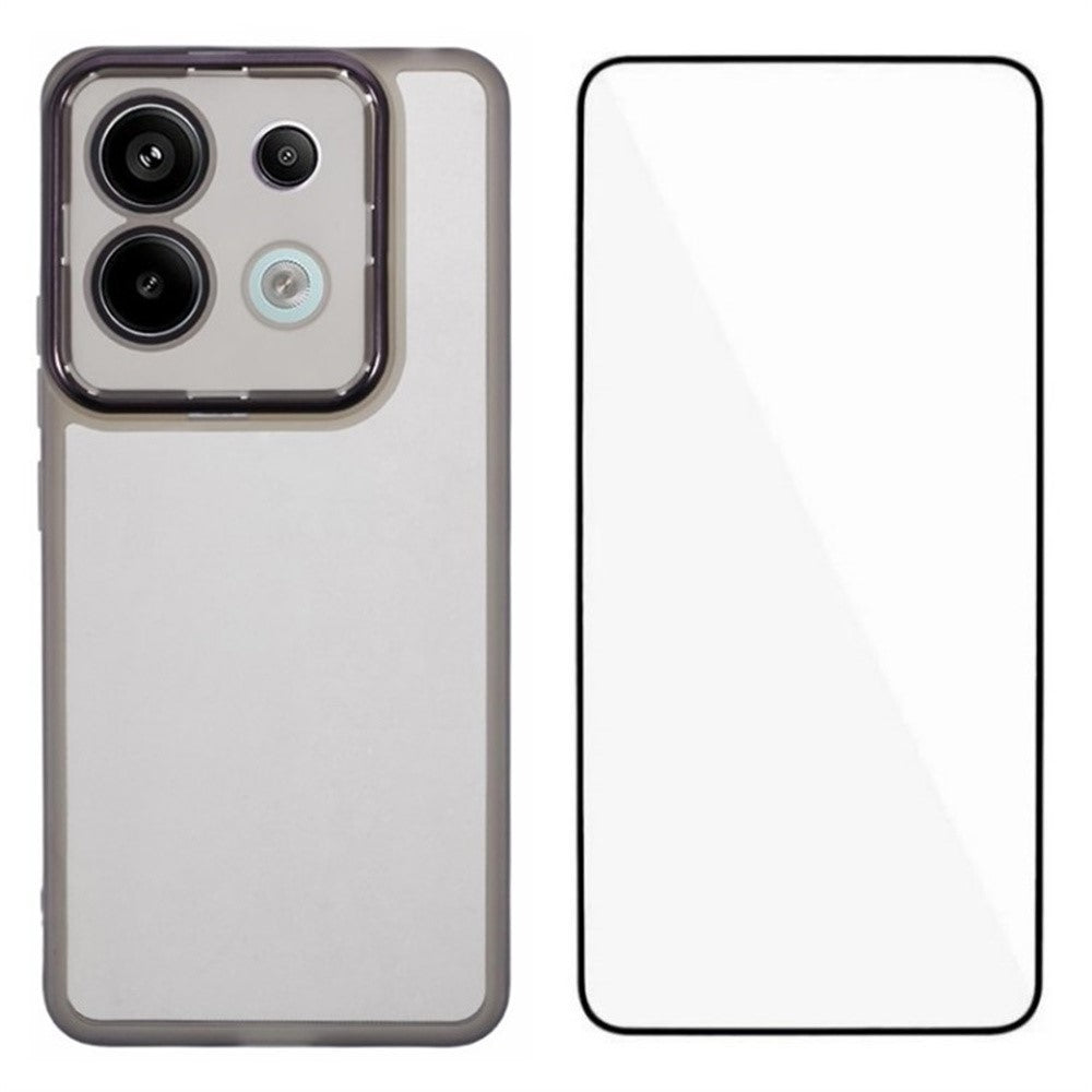 WANLONFENG DKSM-serien för Xiaomi Poco X6 5G / Redmi Note 13 Pro 5G TPU-skal med elektropläterad ram och härdat glas