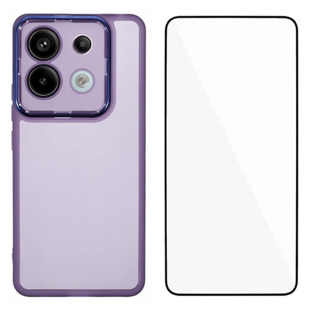 WANLONFENG DKSM Series for Xiaomi Poco X6 5G  /  Redmi Note 13 Pro 5G TPU Case Electroplated Frame with Tempered Glass