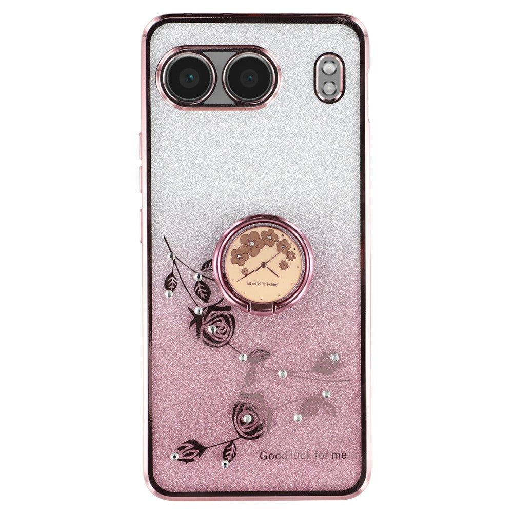 KADEM För OnePlus Nord 4 Skal Ring Stativ TPU Blommor mobilskal Gradient Glitter