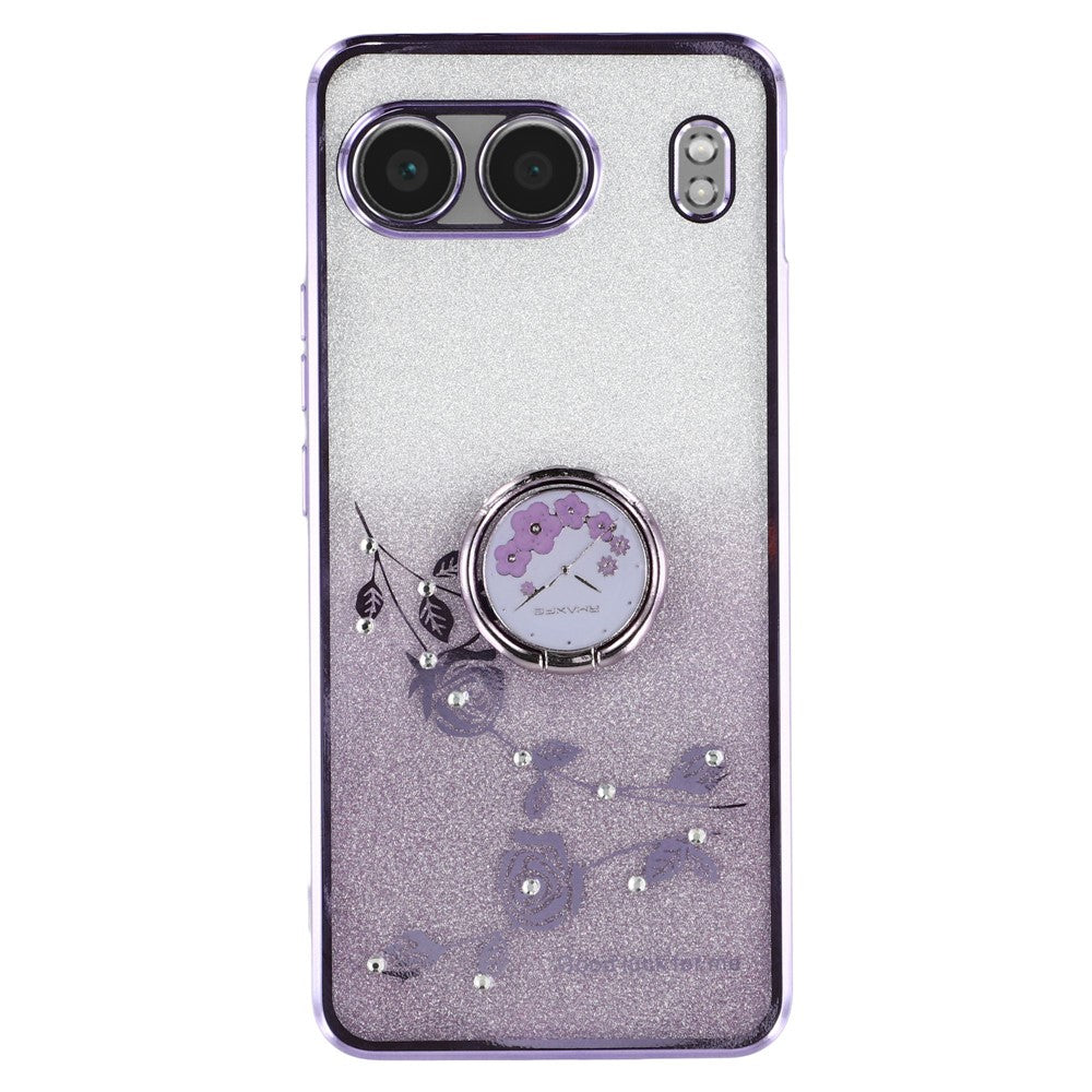 KADEM För OnePlus Nord 4 Skal Ring Stativ TPU Blommor mobilskal Gradient Glitter