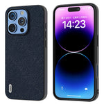 ABEEL For iPhone 16 Pro Case Cross Texture Genuine Cow Leather Hybrid Phone Case