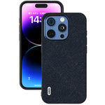 ABEEL For iPhone 16 Pro Case Cross Texture Genuine Cow Leather Hybrid Phone Case