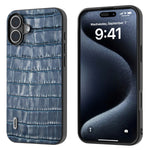 ABEEL For iPhone 16 Cases Genuine Cow Leather+PC+TPU Drop-Proof Cell Phone Cover