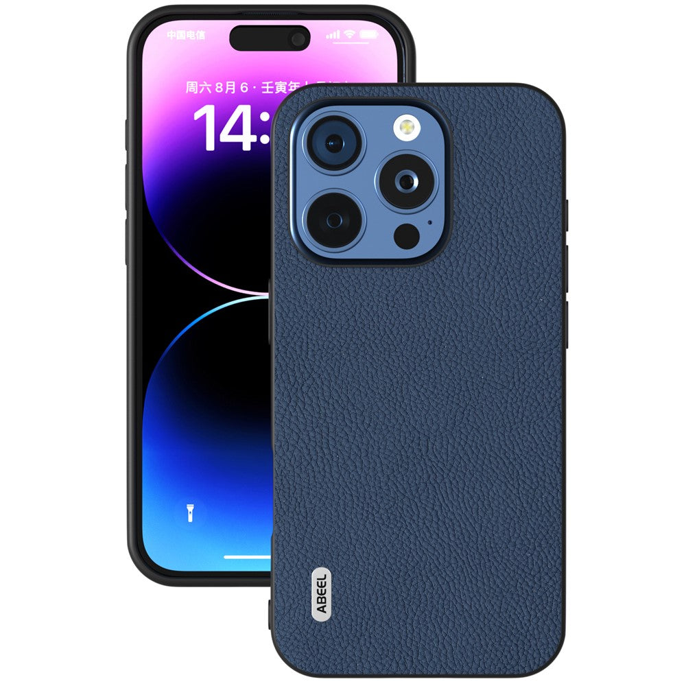 ABEEL For iPhone 16 Pro Cases Genuine Cow Leather+PC+TPU Phone Cover