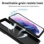 PC + TPU Hybridskal för Samsung Galaxy S21 Ultra 5G, Skjutbart Kameraskydd Metallring Stativ mobilskal