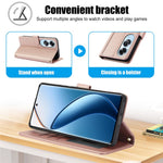 SY-003 For Oppo A60 4G Case PU Leather Stand View Phone Wallet Cover with Hand Strap
