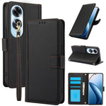SY-003 For Oppo A60 4G Case PU Leather Stand View Phone Wallet Cover with Hand Strap
