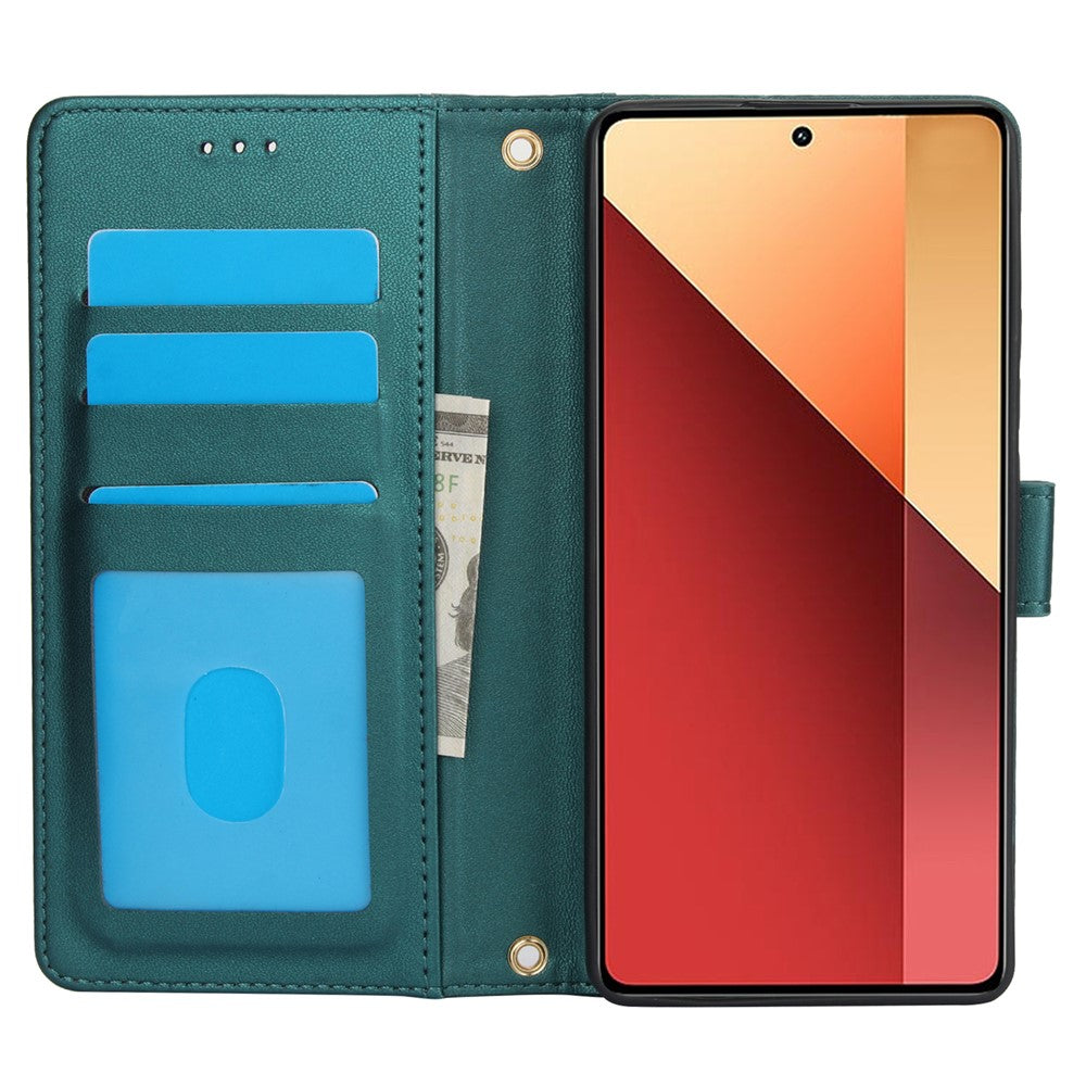 SY-003 til Xiaomi Redmi Note 13 5G / Note 13 5G (Kina), etui af PU-læder med stativ, pung og håndrem