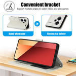 SY-003 For Xiaomi Redmi Note 13 Pro+ 5G Case PU Leather Stand View Phone Wallet Cover with Hand Strap
