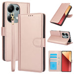SY-003 For Xiaomi Redmi Note 13 4G Case PU Leather Stand View Phone Wallet Cover with Hand Strap