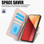 SY-003 For Xiaomi Redmi Note 13 4G Case PU Leather Stand View Phone Wallet Cover with Hand Strap