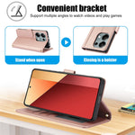 SY-003 For Xiaomi Redmi Note 13 4G Case PU Leather Stand View Phone Wallet Cover with Hand Strap