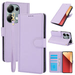 SY-003 For Xiaomi Redmi Note 13 4G Case PU Leather Stand View Phone Wallet Cover with Hand Strap