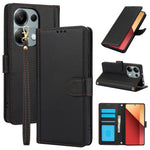 SY-003 For Xiaomi Redmi Note 13 4G Case PU Leather Stand View Phone Wallet Cover with Hand Strap