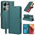SY-003 For Xiaomi Redmi Note 13 4G Case PU Leather Stand View Phone Wallet Cover with Hand Strap