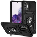 Metal Ring Kickstand Case for Samsung Galaxy S20 4G / 5G, Slide Camera Protection PC + TPU Dual Layer Phone Cover