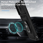 Metal Ring Kickstand Case for Samsung Galaxy S20 4G / 5G, Slide Camera Protection PC + TPU Dual Layer Phone Cover