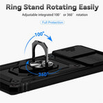 Metal Ring Kickstand Case for Samsung Galaxy S20 4G / 5G, Slide Camera Protection PC + TPU Dual Layer Phone Cover
