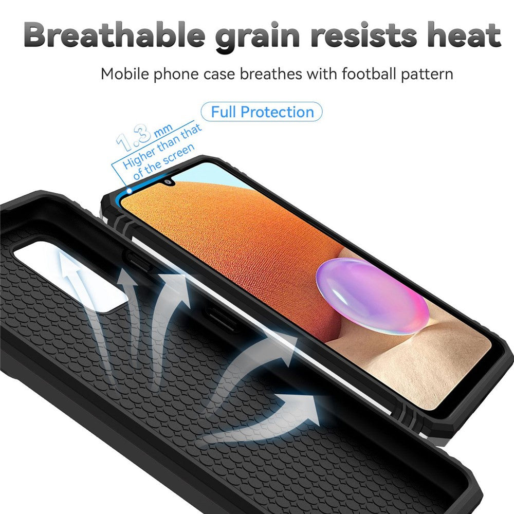 Metal Kickstand Phone Case for Samsung Galaxy A32 4G (EU Version), Shockproof PC + TPU Cover with Slide Camera Protection