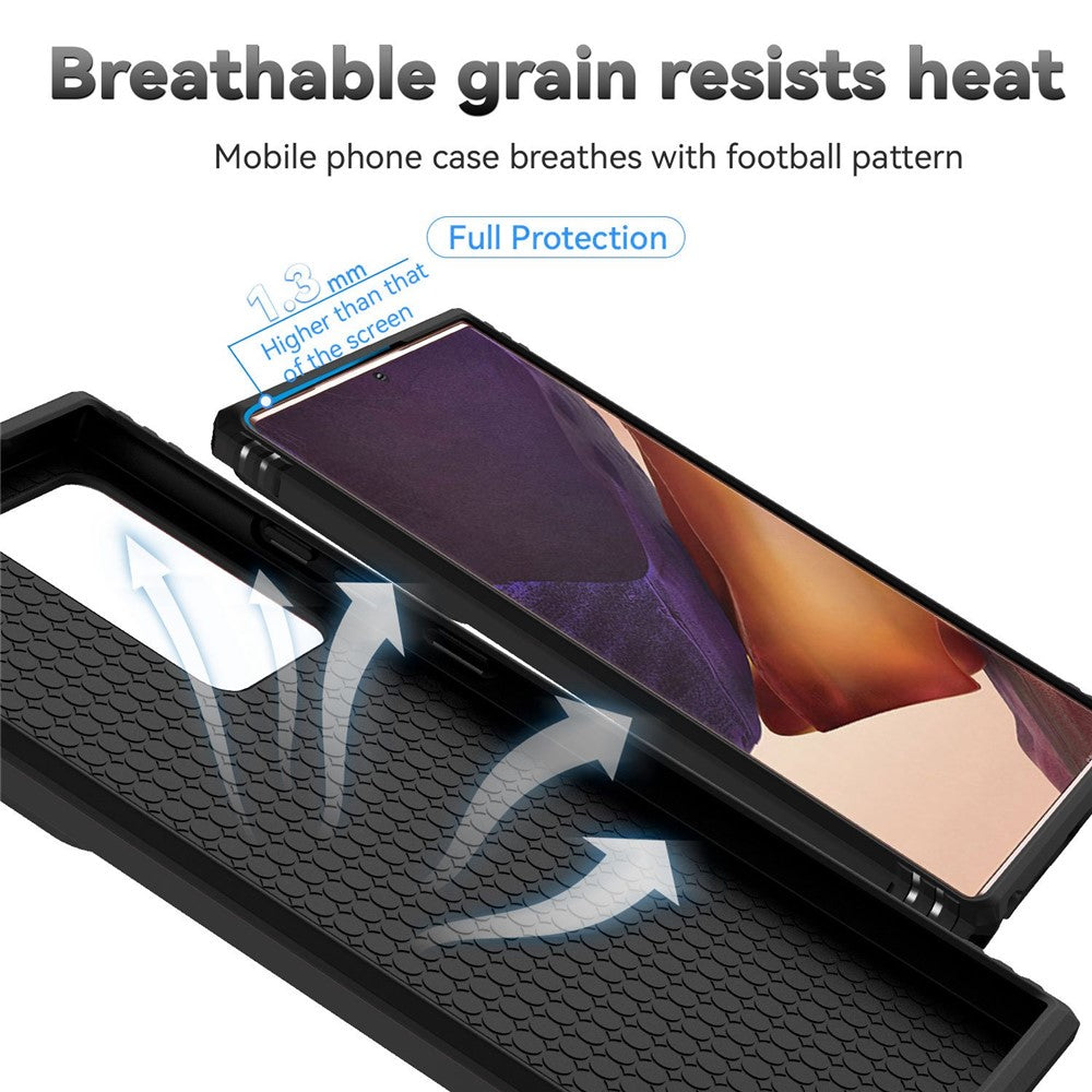 For Samsung Galaxy Note20 Ultra / Note20 Ultra 5G Metal Ring Kickstand PC + TPU Phone Case with Slide Camera Protection