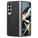 For Samsung Galaxy Z Fold4 5G Magnetic Case Leather+TPU Phone Cover with Screen Film