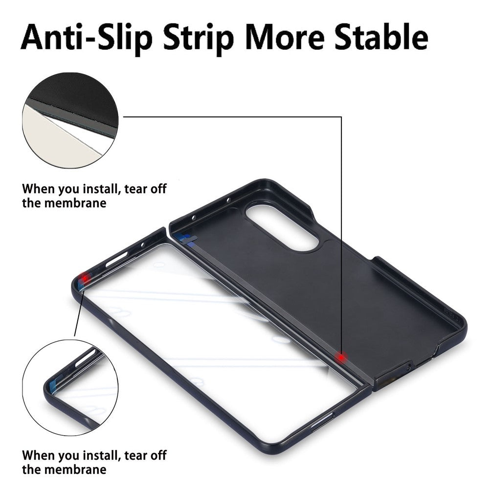 For Samsung Galaxy Z Fold4 5G Magnetic Case Leather+TPU Phone Cover with Screen Film