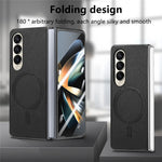 For Samsung Galaxy Z Fold4 5G Magnetic Case Leather+TPU Phone Cover with Screen Film
