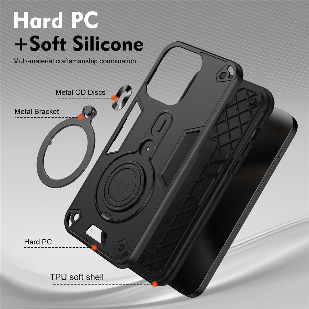 Til Samsung Galaxy A05s 4G Cover Drejelig Støttefod PC+TPU Dropbeskyttende Telefoncover
