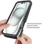 For iPhone 16 Plus Magnetic Case PC+TPU Phone Cover with PET Screen Film All-Around Protection