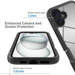 For iPhone 16 Plus Magnetic Case PC+TPU Phone Cover with PET Screen Film All-Around Protection