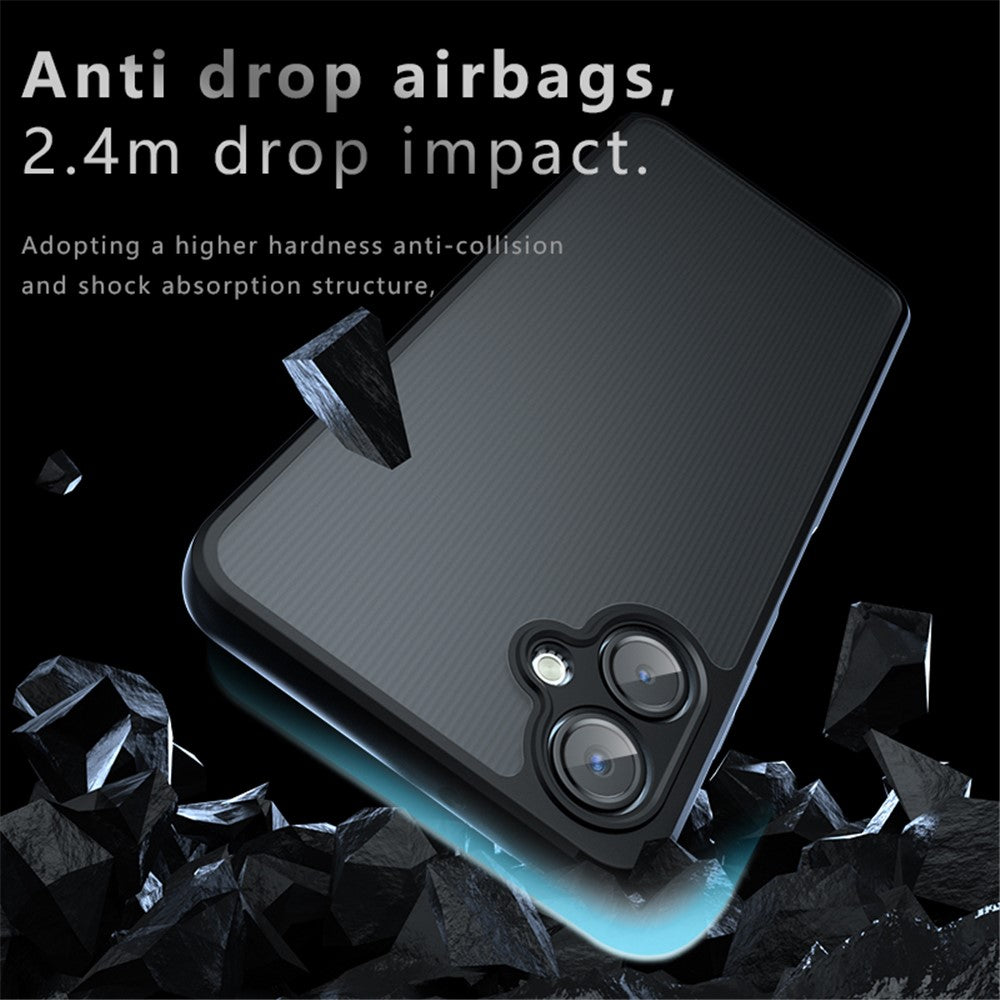For Samsung Galaxy A06 4G Case Skin-Touch TPU + PC Matte Phone Back Cover, Transparent Black