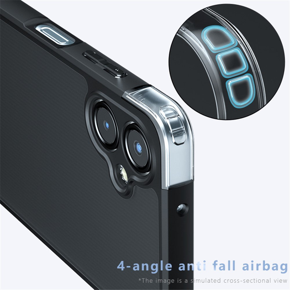 For Samsung Galaxy A06 4G Case Skin-Touch TPU + PC Matte Phone Back Cover, Transparent Black