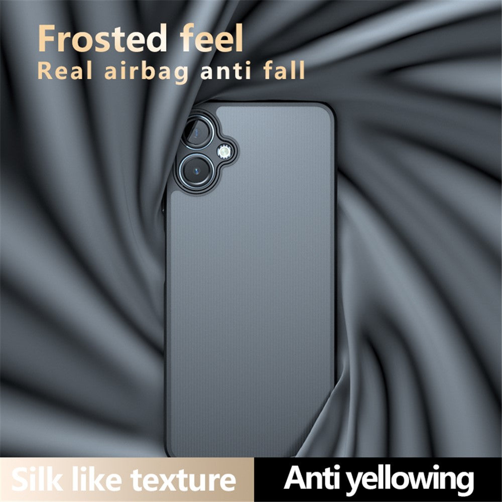 For Samsung Galaxy A06 4G Case Skin-Touch TPU + PC Matte Phone Back Cover, Transparent Black