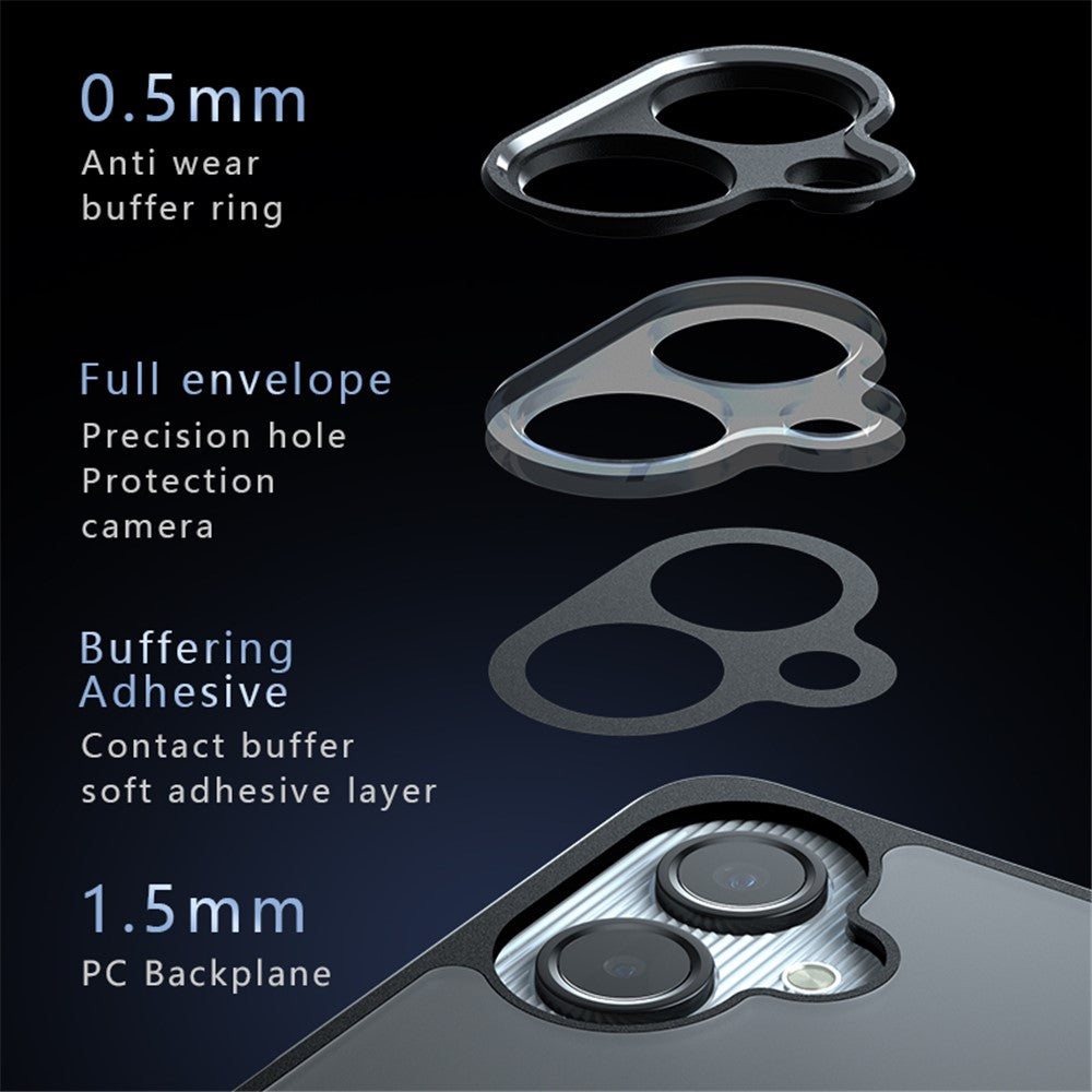 For Samsung Galaxy A06 4G Case Skin-Touch TPU + PC Matte Phone Back Cover, Transparent Black