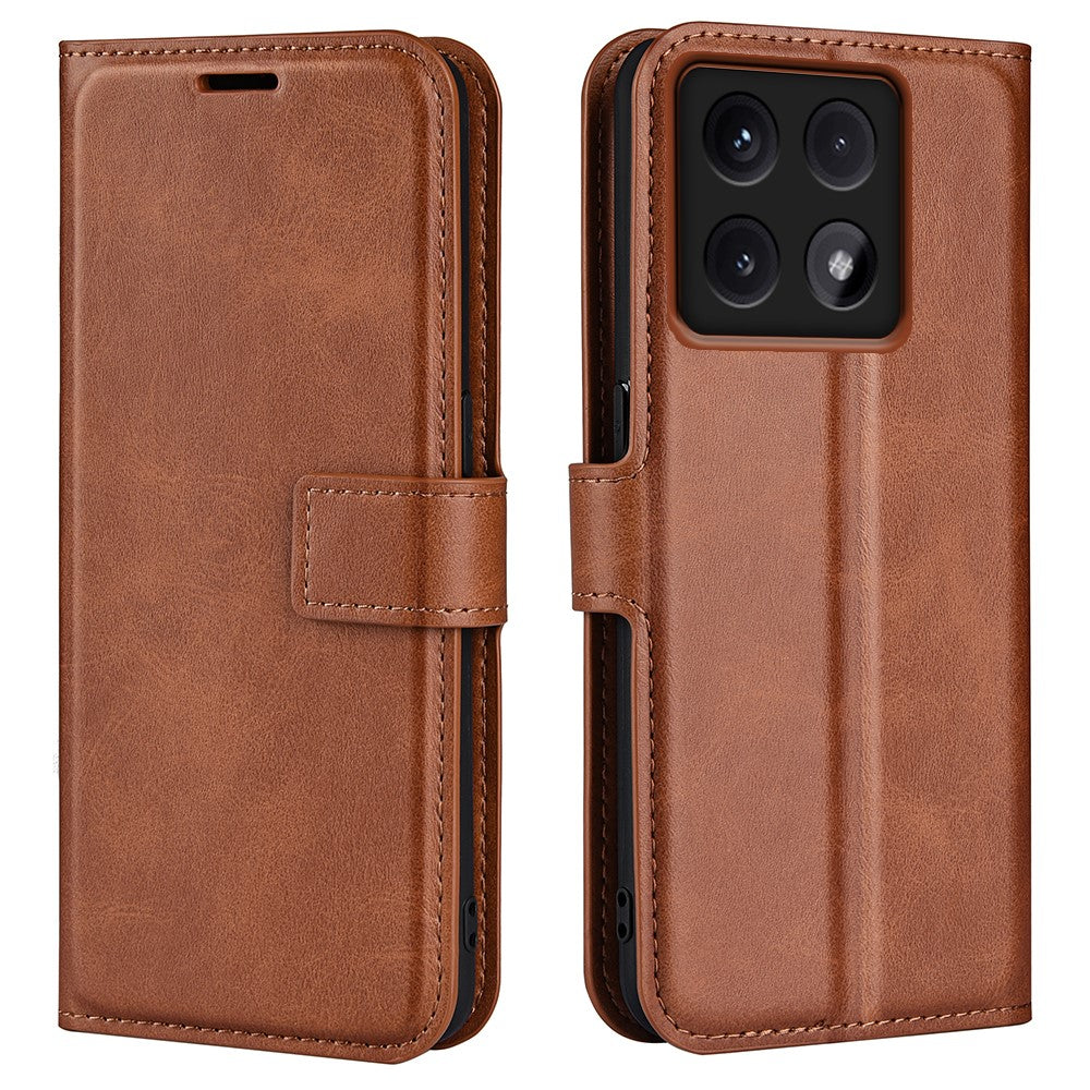 For Xiaomi 14T Stand Case Anti-Scratch Calf Texture Leather Phone Cover