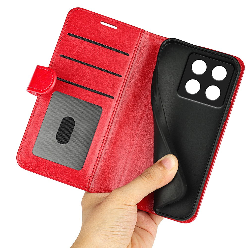 For Xiaomi 14T Wallet Case Crazy Horse Texture Stand Leather Phone Cover