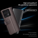 For Xiaomi 14T Pro Case Genuine Split Leather Phone Cover with Wallet Stand
