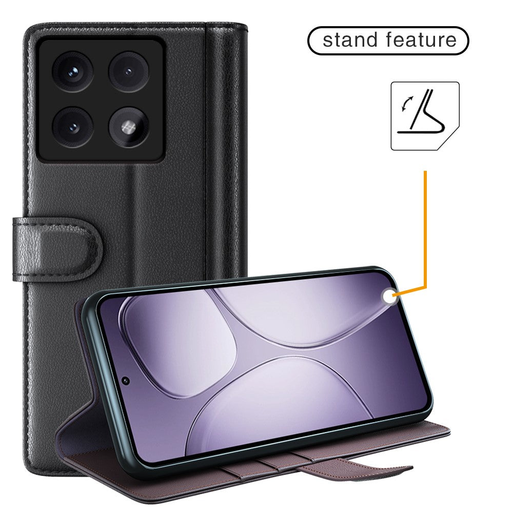 For Xiaomi 14T Pro Case Genuine Split Leather Phone Cover with Wallet Stand