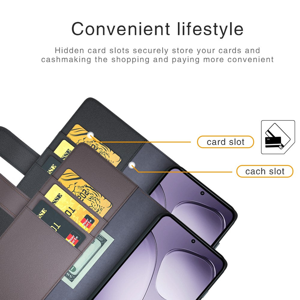 For Xiaomi 14T Pro Case Genuine Split Leather Phone Cover with Wallet Stand