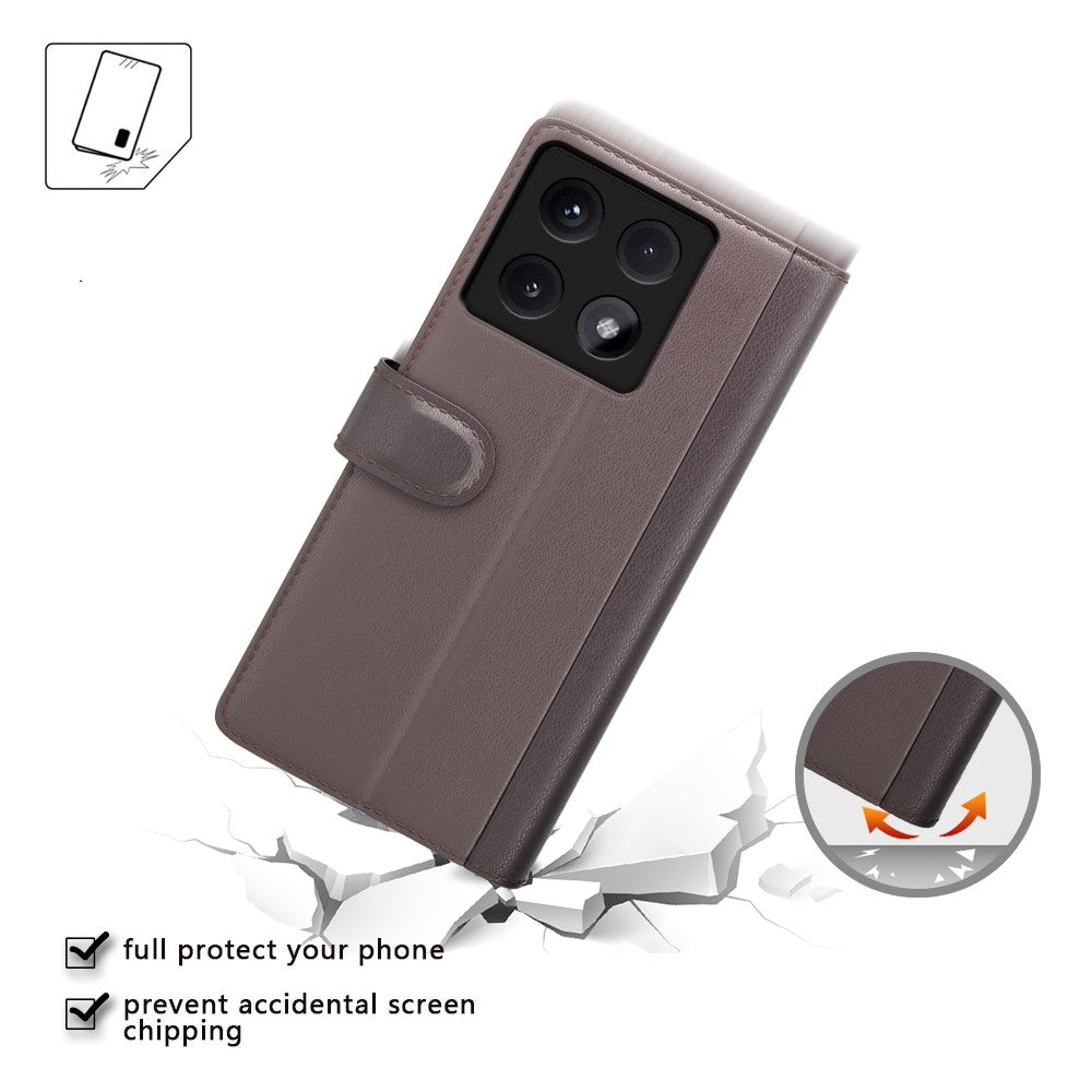 For Xiaomi 14T Pro Case Genuine Split Leather Phone Cover with Wallet Stand
