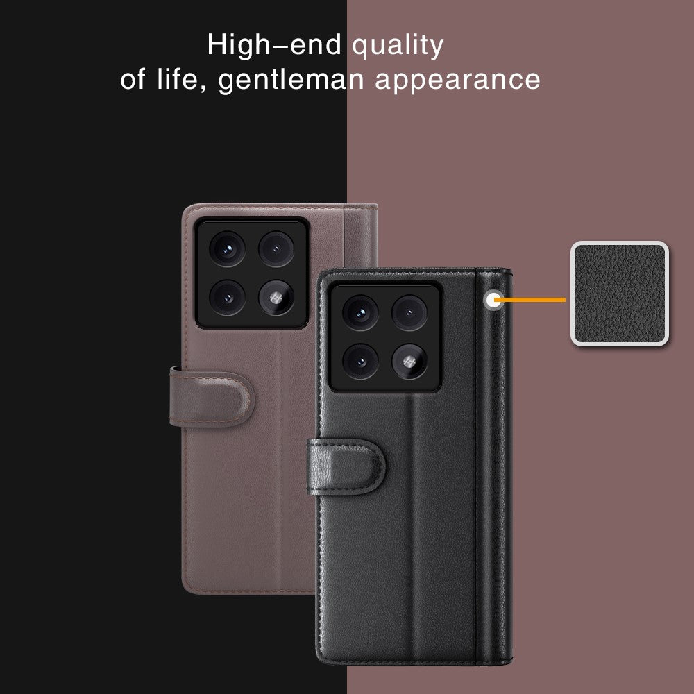For Xiaomi 14T Pro Case Genuine Split Leather Phone Cover with Wallet Stand